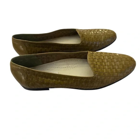 Trotters Vintage Woven Leather Loafers Women's 12N Olive Brown - Picture 5 of 10